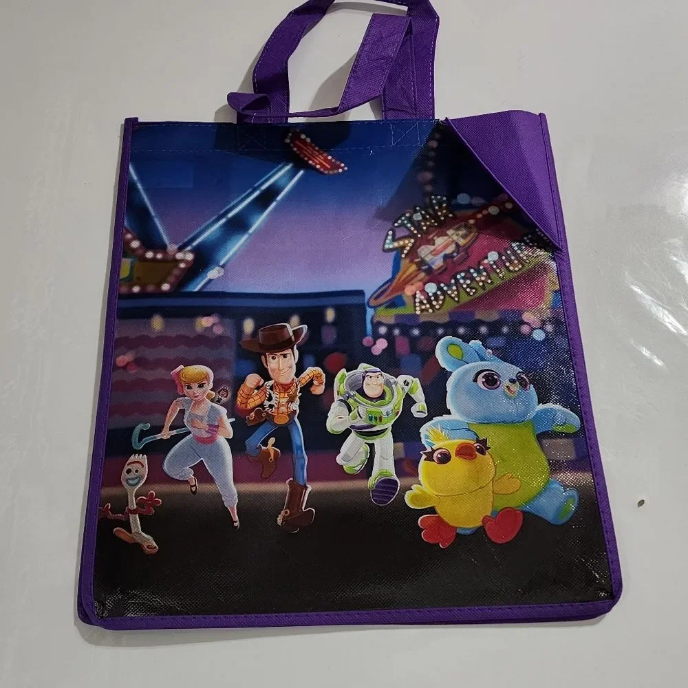 Disney Pixar Toy Story 4 Woody Buzz Bo Peep Forky Ducky Bunny Tote Bag NEW